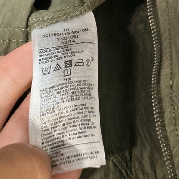 Gap Olive Green Long Sleep Zipper Jumpsuit Sz 10 - Picture 6 of 11